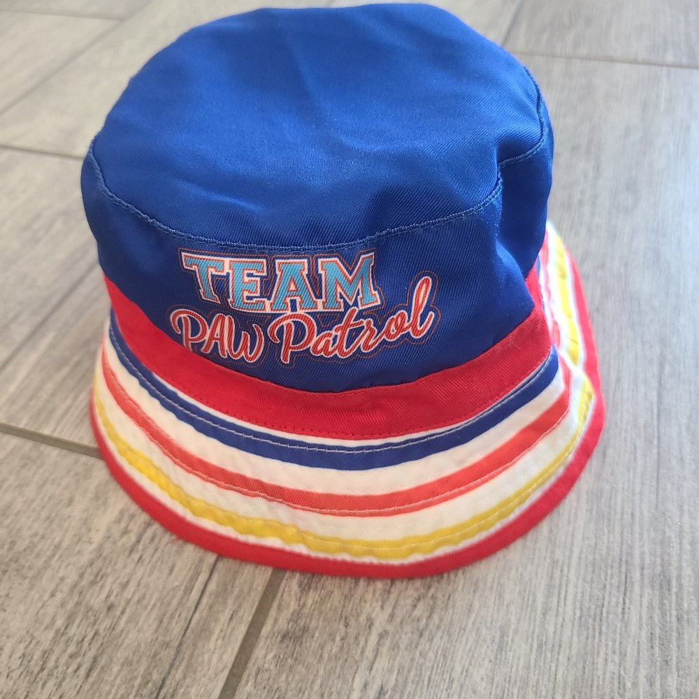 Nickelodeon Paw Patrol Blue Red Striped Kids Bucket Hat One Size